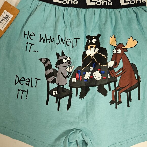 Lazy One Boxer Briefs M Funny Animal Moose Bear Raccoon Poker Game Gag Gift Men - Picture 4 of 8